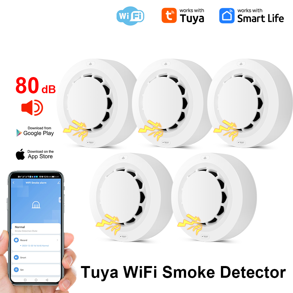 Smart Smoke Detector - Tuya WiFi Smoke Alarm Fire Protection