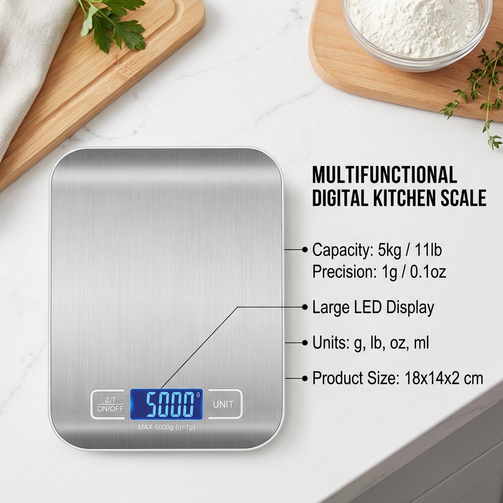 Digital Kitchen Scale with LED – обзор и цена Smart Home Utensils