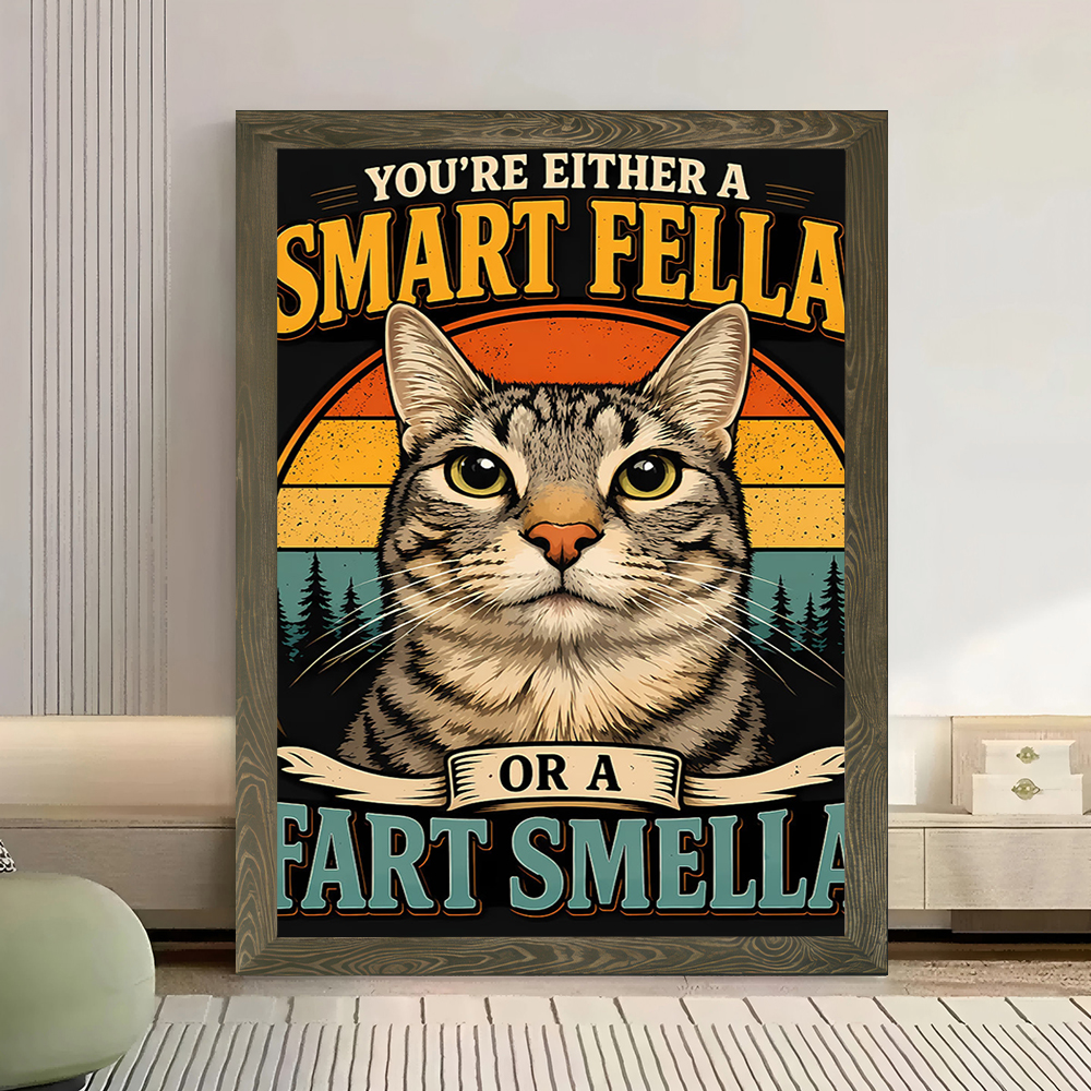 Funny Cat 'Smart Fella or Fart – обзор и цена Smart Home Poster