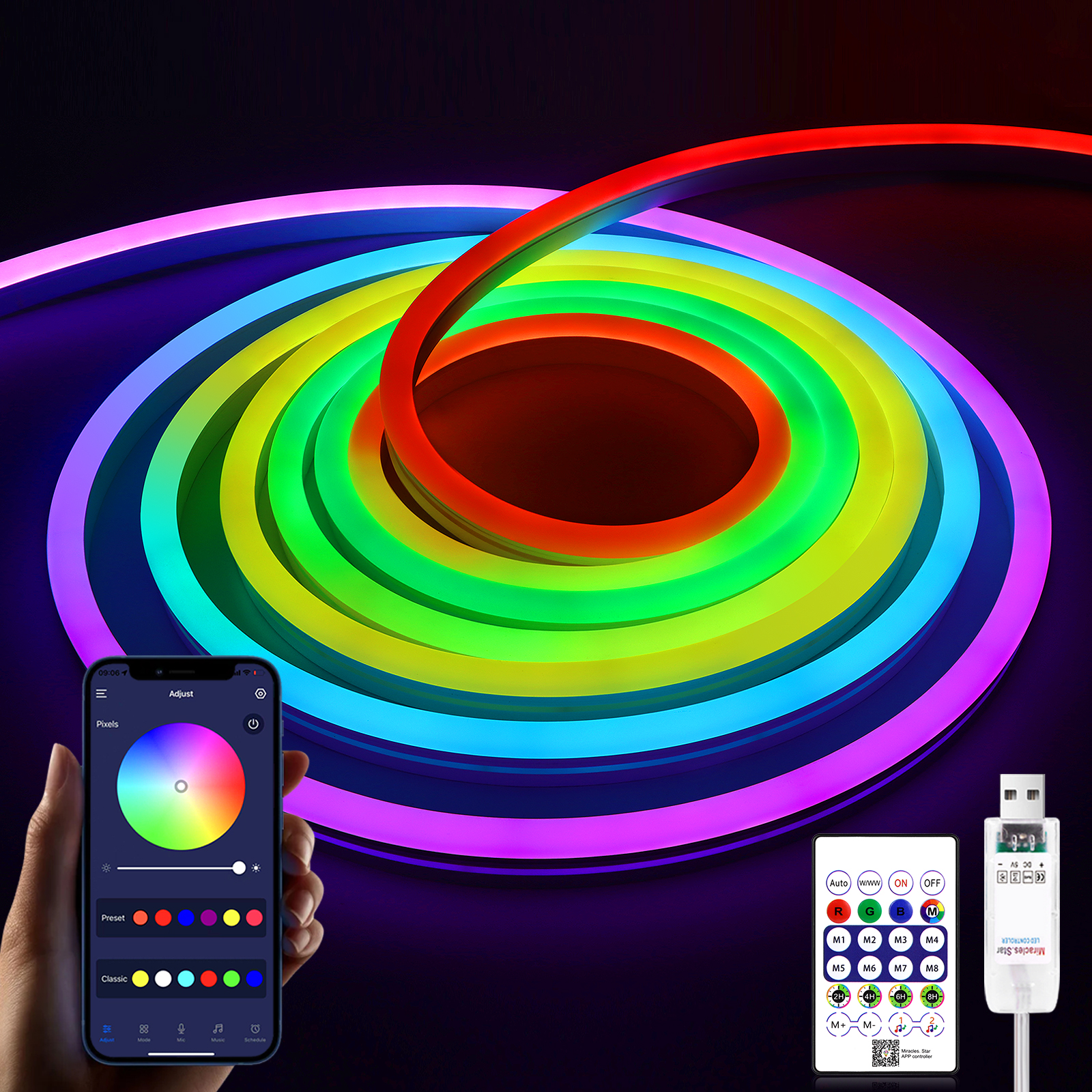 5V USB RGBIC Neon LED Strip 1M – обзор и цена Smart Home Poster