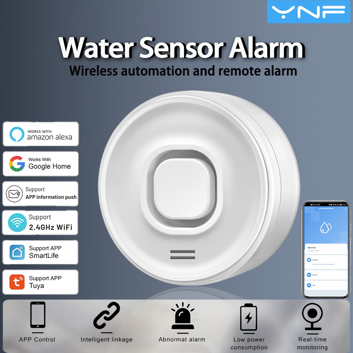 YNF Smart WiFi Water Leak Dete – обзор и цена Smart Home Ynf