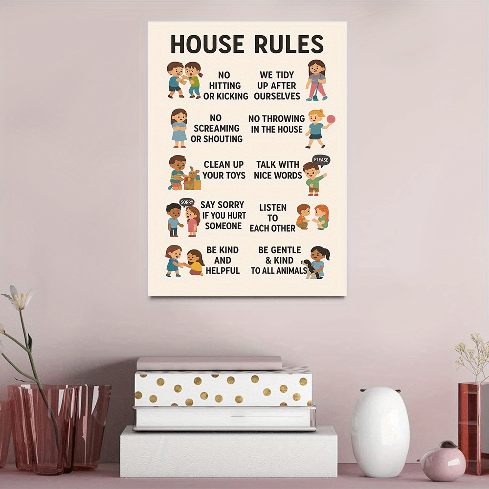 1pc Kids Room Rules Canvas Wal – обзор и цена Smart Home Poster