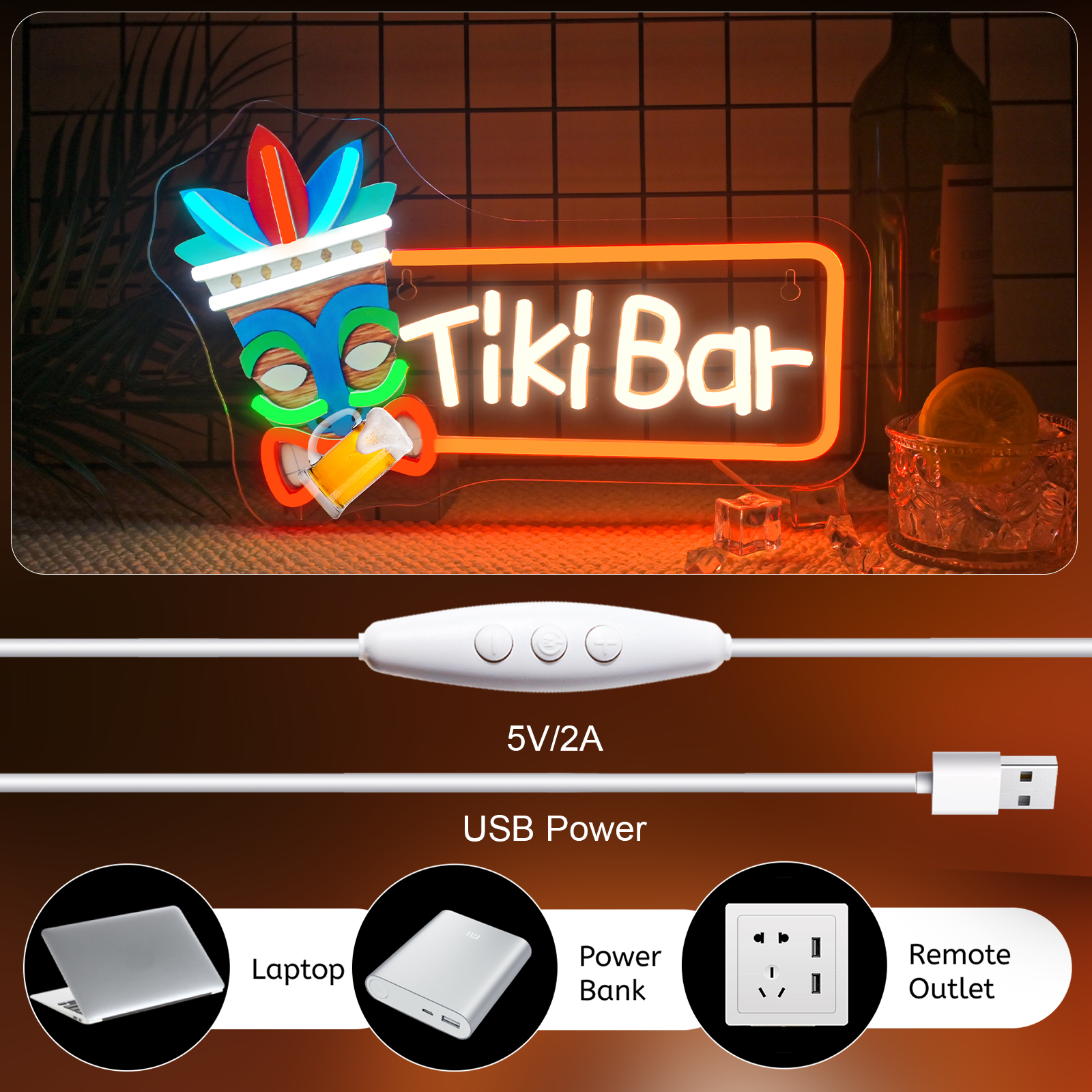 Tiki Bar Neon Sign UV Led Sign – обзор и цена Smart Home Poster