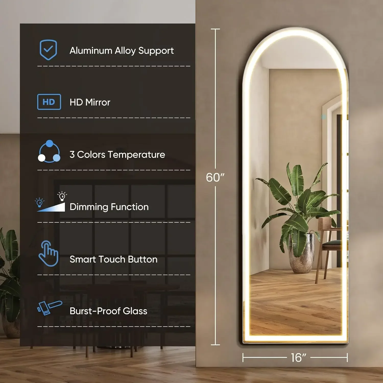Full Body Wall Mirror with LED – обзор и цена Smart Home Retrofit